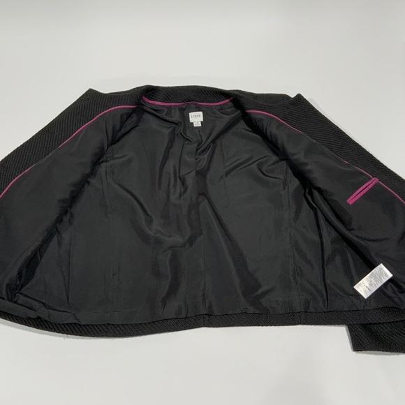 J. Crew Sz 18 Black Tweed Lady Jacket cropped collarless blazerBS929 BS928 - Picture 4 of 8